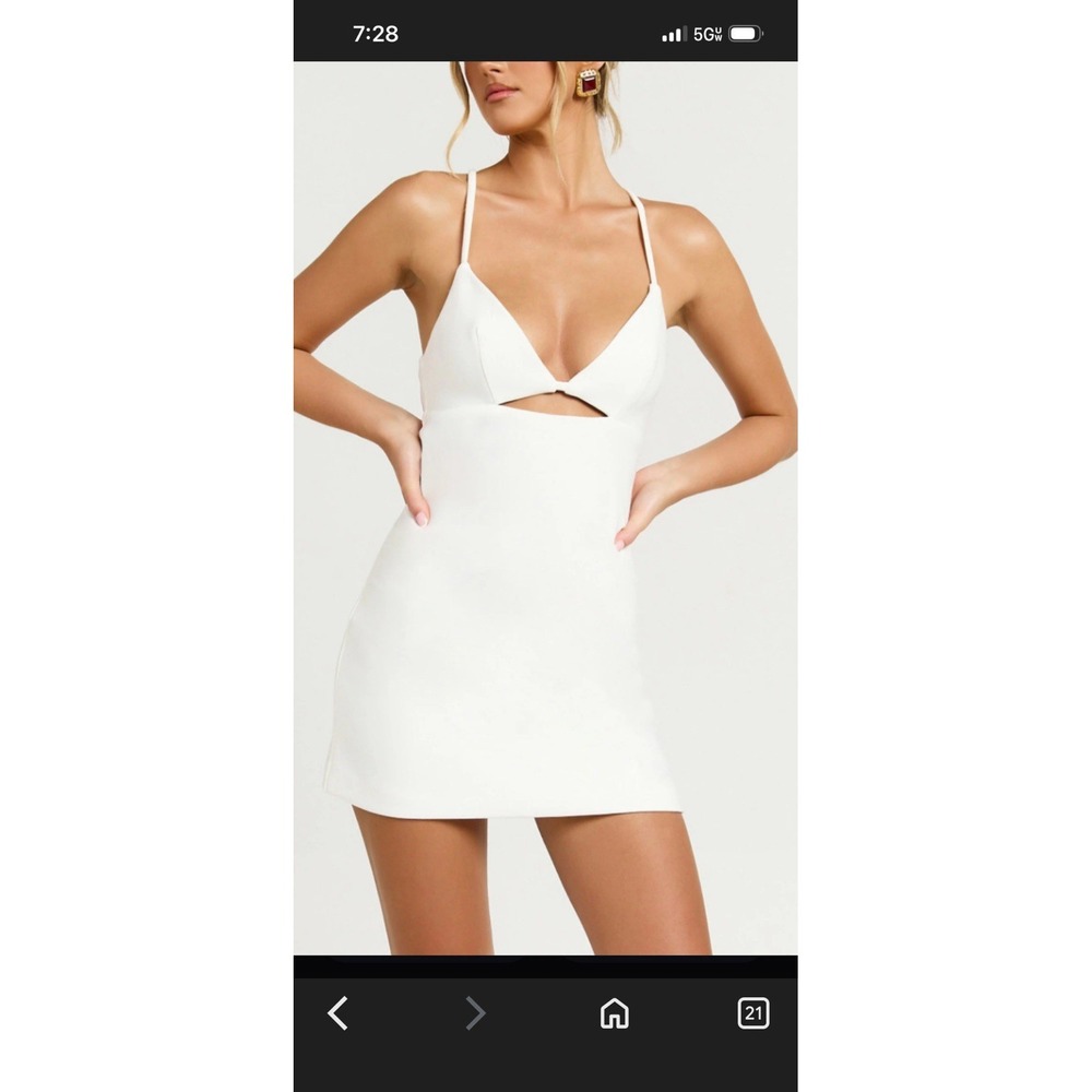 Susana Monaco Body Con Cutout Dress Size XL NWT White Bachelorette LWD
